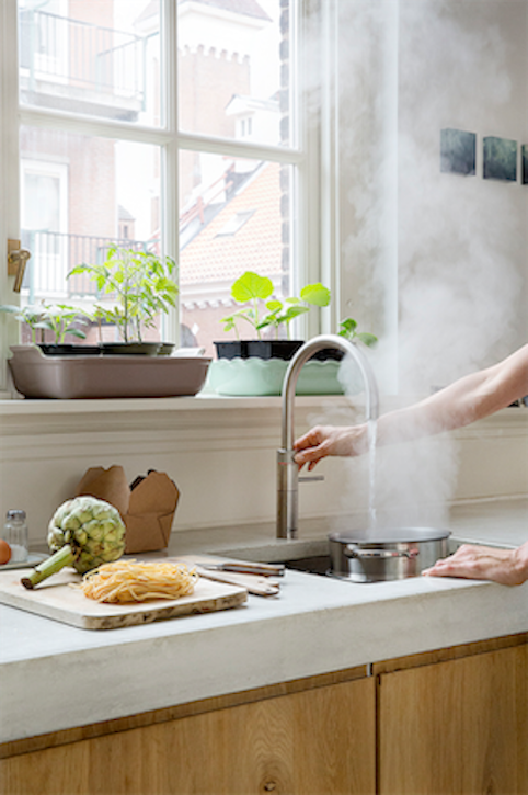 Sfeerfoto Quooker Fusion Round, direct beginnen met koken